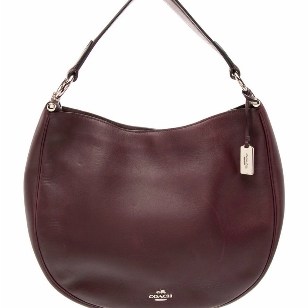 Coach Burgundy Leather Hobo Bag